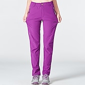 halpa Housut ja shortsit-Naisten Vaellushousut Kesä Ulko- Hengittävä Vedenkestävä Nopea kuivuminen Kevyt Housut Alaosat Joustava vyötärö Vetoketjullinen tasku Violetti Musta Spandex Metsästys Kalastus Kiipeily M L XL XXL XXXL