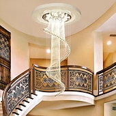 Χαμηλού Κόστους Κρυστάλλινες Πολυέλαιοι-led φωτιστικό οροφής κρυστάλλινος πολυέλαιος 200cm φανάρι desgin ανοξείδωτο επιμεταλλωμένο μοντέρνο 220-240v 110-120v