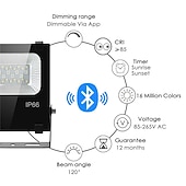 Недорогие Уличные фонари-приложение rgbw светодиодный прожектор 15 Вт bluetooth открытый умный прожектор 2 шт. 1 шт. 110 в 220 в ip66 водонепроницаемый изменение цвета прожектор приложение групповое управление