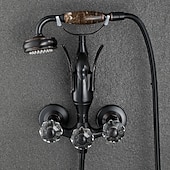 billige Badekraner-badekar armatur - moderne antikk messing veggmontering messing ventil badekar dusj blandebatterier