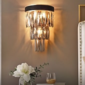 billige Vegglamper for innendørsbruk-krystall moderne vegglamper vegglamper grå gjennomsiktig soverom butikker kafeer krystall vegglampe 220-240v 110-120v 5 w