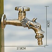 economico Rubinetti per lavandino bagno-rubinetto per lavatrice di lusso in stile retrò con estremità filettata, rubinetto per lavabo monocomando monoforo in ottone antico nero bronzo lucidato ad olio, rubinetto esterno con valvola in