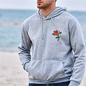 abordables Sweats à capuche graphiques pour hommes-Homme Floral Imprime manche longue Pulls molletonnés Capuche Rétro Vintage Frais Casual Hiver Noir Blanche Jaune Vêtement Tenue Designer Grande Taille S M L XL 2XL 3XL