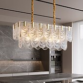 economico Lampadari-led lampada a sospensione cristallo cucina isola oro chiaro 100 cm lanterna desgin lampada a sospensione metallo elettrolitico moderno 220-240v 110-120v