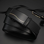 cheap Men&#039;s Belt-Men&#039;s Faux Leather Belt Ratchet Belt Black Red Faux Leather leatherette Fashion Party Work Solid Color Office / Career Daily Wear