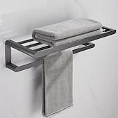 economico Set di accessori da bagno-set di accessori per il bagno, ferramenta per il bagno spazio alluminio parete grigio pistola portasciugamani / mensola angolare / porta accappatoio / porta carta igienica / portasciugamani / porta
