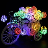economico Striscie luci ad energia solare-elegante ricevimento di matrimonio festa luci solari esterne stringa sepak takraw led luci fatate 6,5 m-30 led 5 m-20 led impermeabile ip65 luci stringa natale matrimonio festa giardino balcone