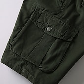 preiswerte Klassiker-Herren Cargo Shorts Kurze Hosen Kurze Hose für Wanderer Militär Sommer Außen Regular Fit 10&quot; Ripstop Atmungsaktiv Schnelltrocknend Multi Pocket Kurze Hose Unten Knielänge Schwarz Armeegrün Baumwolle