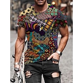 cheap Men&#039;s Plus Size T-shirts-Men&#039;s Plus Size Shirt Big and Tall Graphic Round Neck Print Short Sleeve Summer Spring &amp; Summer Basic Casual Big and Tall Street Casual Tops