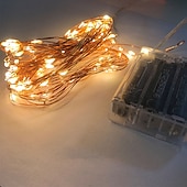 tanie Łańcuchy świetlne baterii-Led string light miedziany drut string lights z baterią 3aa stabilną na bajkowej dekoracji wnętrz,
