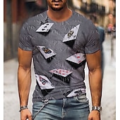 abordables T-shirts 3D-Homme 3D Poker T shirt Manche Courte T-shirt 3D effet Col Rond Chemise Rétro Vintage Design Décontractées Soirée du quotidien A B C Vêtement Tenue Grande Taille S M L XL XXL 3XL 4XL
