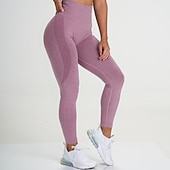economico Leggings semplici-donne leggings senza cuciture allenamento culo ascensore calzamaglia increspato push up leggings di controllo della pancia sport palestra yoga fitness ciclismo corsa athleisure abbigliamento sportivo