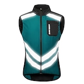 voordelige Herenjassen &amp; Gilets-WOSAWE Voor heren Wielrenvest Mouwloos Bergracen Wegwielrennen Marine Zwart Groen Fietsen Ves / Mouwloos Shirt Winddicht Reflecterende strips Achterzak Sport Effen Kleur Kleding / Gevorderd / Rekbaar