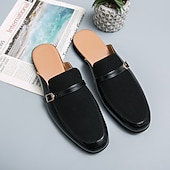 economico Sandali eleganti-Mocassini slip-on da uomo in similpelle e pelle scamosciata marroni – eleganti scarpe casual slip-on con fibbia per l&#039;uso quotidiano, il lavoro e le occasioni informali