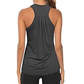 Hauts d'entraînement dos nageur pour femmes, chemises de yoga, vêtements de sport amples, débardeurs sans manches, tuniques, t-shirts gris abordables Hauts de yoga-Hauts d'entraînement dos nageur pour femmes, chemises de yoga, vêtements de sport amples, débardeurs sans manches, tuniques, t-shirts gris