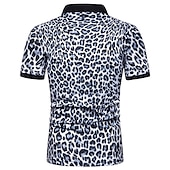 abordables Polo imprimé pour homme-Homme Chemise de tennis POLO Casual du quotidien Col Col Classique Manche Courte simple Léopard Standard Blanche Bleu Marron Chemise de tennis