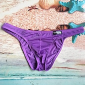 economico Slip, boxer ed intimo Uomo-Per uomo 3 pezzi Mutandine sexy Slip Nylon Tinta unita Vita bassa Nero Bianco