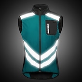 voordelige Herenjassen &amp; Gilets-WOSAWE Voor heren Wielrenvest Mouwloos Bergracen Wegwielrennen Marine Zwart Groen Fietsen Ves / Mouwloos Shirt Winddicht Reflecterende strips Achterzak Sport Effen Kleur Kleding / Gevorderd / Rekbaar