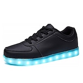 cheap Men&#039;s Sneakers-Gold LED Light Up Sneakers for Men and Women – USB Rechargeable Shiny Party Shoes with Glow Sole for Dancing, Festivals, Nightclubs, and Halloween