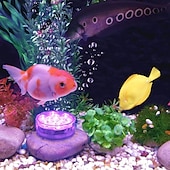 baratos Luzes Subaquáticas-luzes led submersíveis ao ar livre à prova d&#039;água 10 led rgb lâmpada de pesca subaquática luzes de fonte de lagoa controle remoto operado por bateria 16 cores luzes de piscina para vaso aquário tanque de peixes