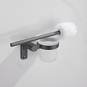economico Set di accessori da bagno-set di accessori per il bagno, ferramenta per il bagno spazio alluminio parete grigio pistola portasciugamani / mensola angolare / porta accappatoio / porta carta igienica / portasciugamani / porta