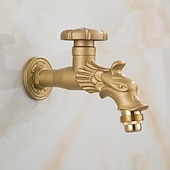 economico Rubinetti per lavandino bagno-rubinetto per lavatrice di lusso in stile retrò con estremità filettata, rubinetto per lavabo monocomando monoforo in ottone antico nero bronzo lucidato ad olio, rubinetto esterno con valvola in