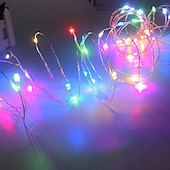 tanie Łańcuchy świetlne baterii-Led string light miedziany drut string lights z baterią 3aa stabilną na bajkowej dekoracji wnętrz,