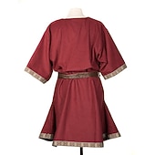 abordables Hauts-Punk &amp; Gothique Médiéval Renaissance Blouse / Chemise Tunique Guerrier Viking Grande Taille Couleur Unie Déguisement Homme Viking Performance Soirée Scène Adulte Chemisier