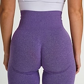 economico Leggings semplici-donne leggings senza cuciture allenamento culo ascensore calzamaglia increspato push up leggings di controllo della pancia sport palestra yoga fitness ciclismo corsa athleisure abbigliamento sportivo