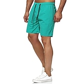 cheap Men&#039;s Swimming Shorts-Men&#039;s Board Shorts Swim Shorts Swim Trunks Beach Shorts Drawstring Elastic Waist Print Solid Color Print Quick Dry Outdoor Knee Length Daily Beach Hawaiian Chino Grass Green Black Micro-elastic