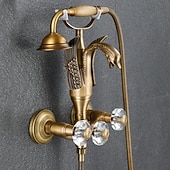 billige Badekraner-badekar armatur - moderne antikk messing veggmontering messing ventil badekar dusj blandebatterier