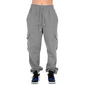 cheap Running Pants &amp; Tights-Women&#039;s Joggers Cargo Pants Drawstring Baggy Bottoms Athletic Athleisure Winter Breathable Soft Sweat wicking Gym Workout Running Jogging Sportswear Activewear Solid Colored Black White Army Green