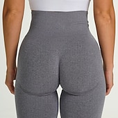 economico Leggings semplici-donne leggings senza cuciture allenamento culo ascensore calzamaglia increspato push up leggings di controllo della pancia sport palestra yoga fitness ciclismo corsa athleisure abbigliamento sportivo