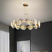halpa Kattokruunut-johti riipus valo ympyrä rengas muotoilu moderni ylellinen kulta 70cm 85cm geometriset muodot kattokruunu kupari moderni tyyli sputnik messinki johti moderni 220-240v 110-120v