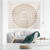 abordables Tapiz Mandala-Mandala bohemio tapiz de pared arte decoración manta cortina colgante hogar dormitorio sala de estar decoración boho hippie
