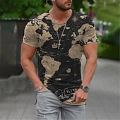 abordables T-shirts vintage-Homme Carte Imprimés Photos T shirt Tee Manche Courte T-shirt 3D effet Col Rond Chemise Design Décontractées Grand et grand du quotidien Vacances Noir Jaune Bleu Eté Vêtement Tenue S M L XL XXL 3XL
