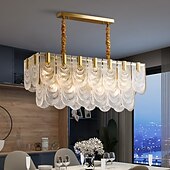 economico Lampadari-led lampada a sospensione cristallo cucina isola oro chiaro 100 cm lanterna desgin lampada a sospensione metallo elettrolitico moderno 220-240v 110-120v