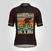 economico Maglie da uomo-Per uomo Maglia da Ciclismo Retrò Lettere &amp; Numeri Divertente Manica Corta Bicicletta Maglia Top con 3 tasche posteriori Mountain Bike MTB Ciclismo su strada Asciugatura Rapida Morbido Strisce