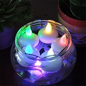 voordelige Onderwaterverlichting-ramadan eid lichten led kaarslicht 12 stuks water sensor led vlamloze drijvende elektronische kaars voor bad spa bidden waterdichte theelichtje led aquarium licht aquarium licht