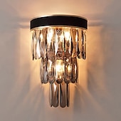 billige Vegglamper for innendørsbruk-krystall moderne vegglamper vegglamper grå gjennomsiktig soverom butikker kafeer krystall vegglampe 220-240v 110-120v 5 w
