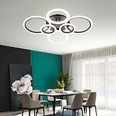 abordables Plafonniers à intensité variable-plafonnier led lueur vers l&#039;extérieur plafonnier led 4/6/8 lumières encastrées design de cercle simplicité de style moderne acrylique 90w salon salle à manger luminaire de chambre à coucher