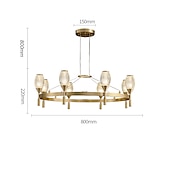 cheap Chandeliers-LED Ceiling Light Copper Circle Ring Design Modern Gold Geometric Shapes Chandelier Copper Modern Style Brass Modern Nordic Style 6 8 10 15 Heads 220-240V 110-120V