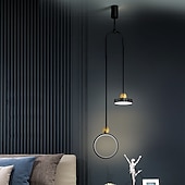 cheap Island Lights-LED Pendant Light Modern Black Gold Bedside Light 20 cm Lantern Desgin Pendant Light Metal Painted Finishes Modern 220-240V 110-120V