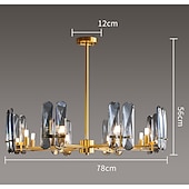 cheap Chandeliers-LED Pendant Light Crystal Chandelier Unique Design Copper Nordic Style 4 6 8 12 Heads 220-240V 110-120V