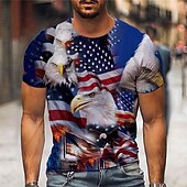 Veterans Day Men's Patriot Patriotic Veteran Graphic Prints Eagle American Flag National Flag Shirt T shirt Tee Patriotic Shirts Short Sleeve T shirt 3D Print Crew Neck Shirt Designer Casual Big4