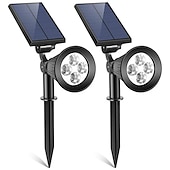 billiga Markbelysning-utomhus solvägglampor ip65 vattentät gräsmarklampa rgb byte 4 ledade pärlor landskapspotljus trädgård gräsmatta trädgård dekoration utomhusljus