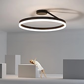 baratos Montagem Embutida &amp; Montagem Semi Embutida-luz de teto led círculo moderno preto branco 40cm 50cm luzes embutidas em alumínio estilo artístico estilo moderno acabamentos pintados com estilo LED moderno 220-240v