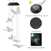 halpa Maisemavalot-ulkona vedenpitävä led-aurinko värikäs tuulen kello lamppu perhonen muotoinen riipus led-yövalo piha puutarhaterassi koristellyhty