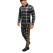 baratos agasalho e moletom masculino-conjuntos de roupas esportivas masculinas - agasalho de inverno clássico xadrez de manga comprida - jaqueta de moletom com zíper completo com calças para homens - roupas esportivas elegantes para ginástica masculina - presentes de natal para homens