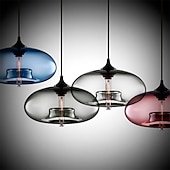 economico Luci Isola cucina-lampada a sospensione a led 28 cm lampada a sospensione design singolo in vetro elettrolitico moderno stile nordico 110-240 v